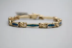 14K Yellow Gold X Design Bracelet (8 Inches) (Local Pick-Up Only)