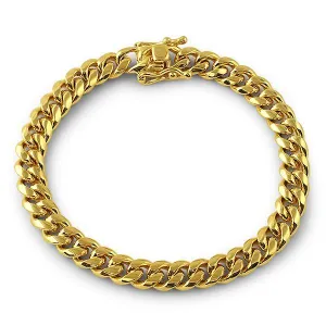 3X IP Gold Miami Cuban Bracelet Stainless Steel 8MM