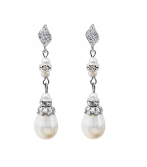 Antique Inspired Long Pearl Drop Earrings