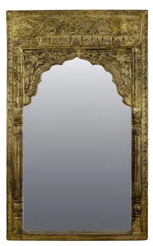 CARVED BRASS COATED MIRROR