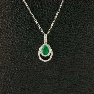 Emerald & Diamond Estate Pendant