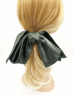 glossy satin large hair bow double layered droopy bow hair stylish hair accessory for women