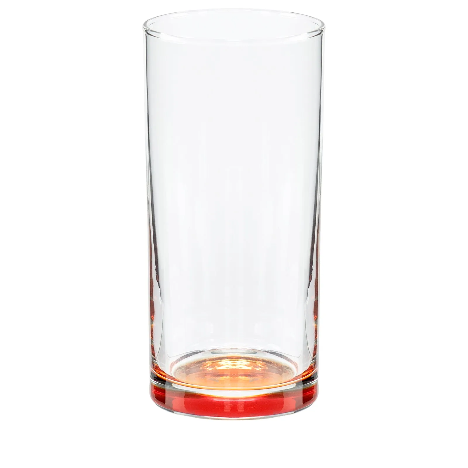 Highball Tumbler Clear Multi Colored Base Drinking Glass for Water, Juice, Beer, Whiskey, and Cocktails, 9.25 Ounce - Set of 6