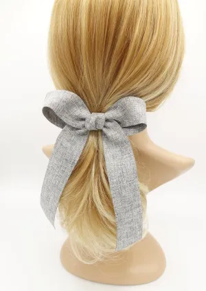 melange fabric long tail hair bow hair accessory for women