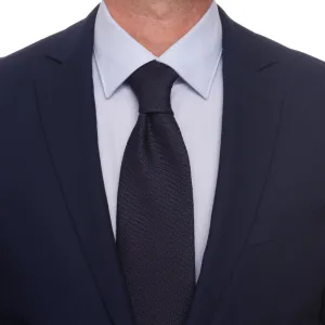 Navy Blue Grenadine Silk Tie