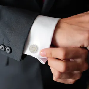 Rose Carved Sterling Cufflinks