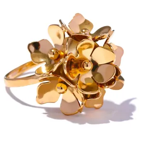 TEEK - Stereoscopic Flower Metal Adjustable Ring