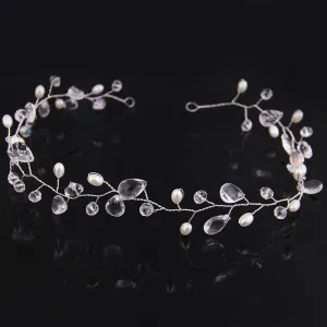 Wedding Crystl pearl Headbands Vintage hairbands Bridal Hair Accessories Metal Crystal Crown Bouquet Collection Handmade Tiara