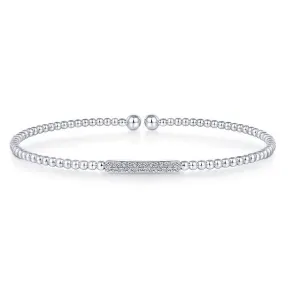 White Gold & Diamond Bujukan Bead Bangle Bracelet